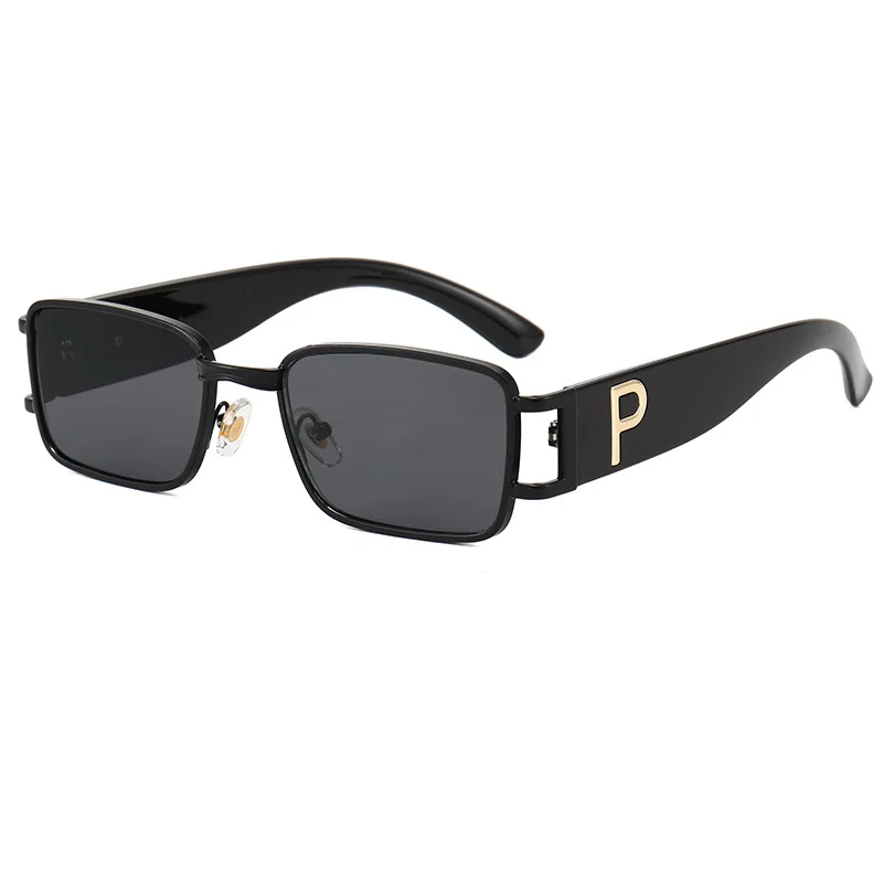 

High Quality Small Square Letter P Luxury Women 2020 Retro Mens UV400 Black 7 Colors Travel Driving Shades Sunglasses 2021