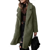 

Wholesale 2020 Fashion Warm Women Turn-down Anti-wrinkle Collar Open Woolen Thick Coats