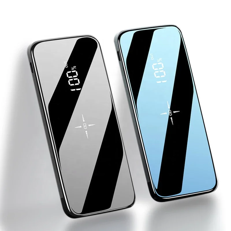 

Quick Charge Wireless Power Bank Mirror Screen 10000mAh Wireless Charger Bateria External For S9 S10 11 12 pro max XR