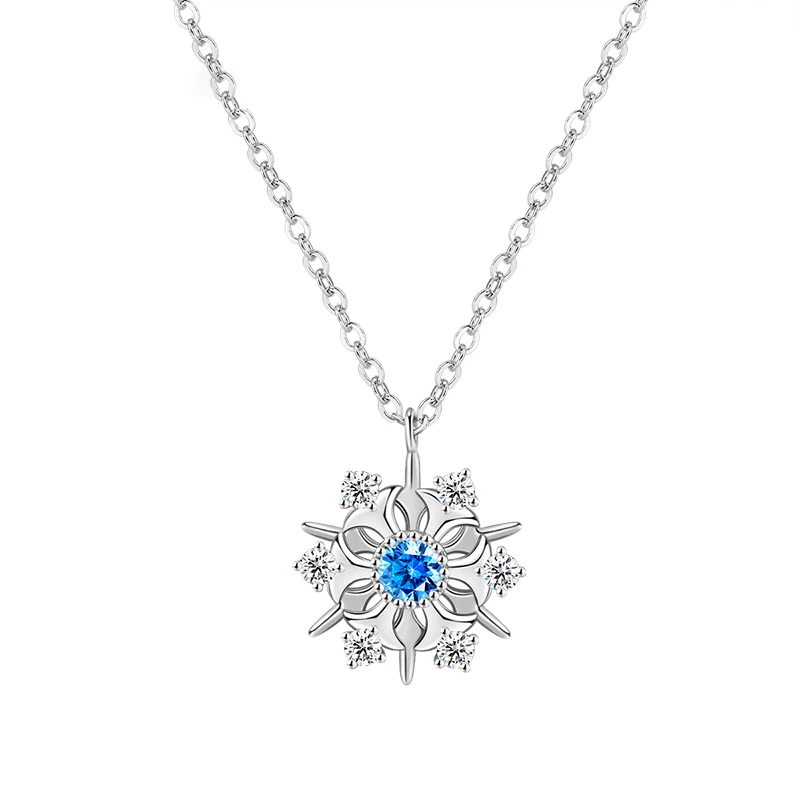 

Dropshipping VANA 360 Spin Pendant Christmas Sterling Silver Necklace Chain 925 Charm Necklace Moissanite Jewelry