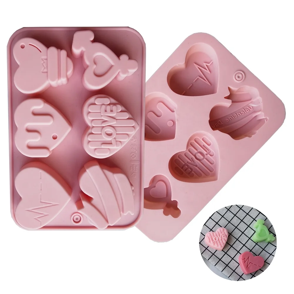 

Angel Love Heart Shaped Silicone Chocolate Mold Cake Baking Tools Handmade Soap Candle Mould Valentine's Day Decorative Gift