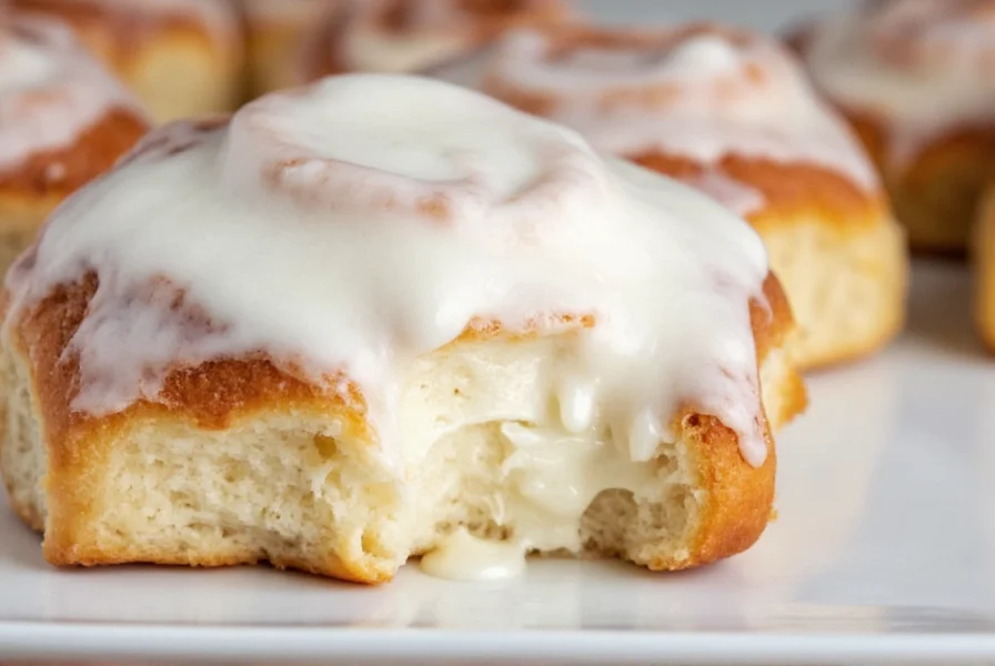 Step-by-step visual guide showing how to make simple cinnamon roll icing without cream cheese, with ingredients arranged neatly on a wooden table
