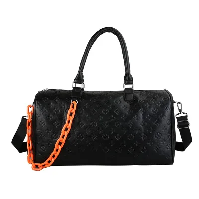 

OEM Women Leather Duffel bag Embossed Pattern Travel Bag in stock, Customized