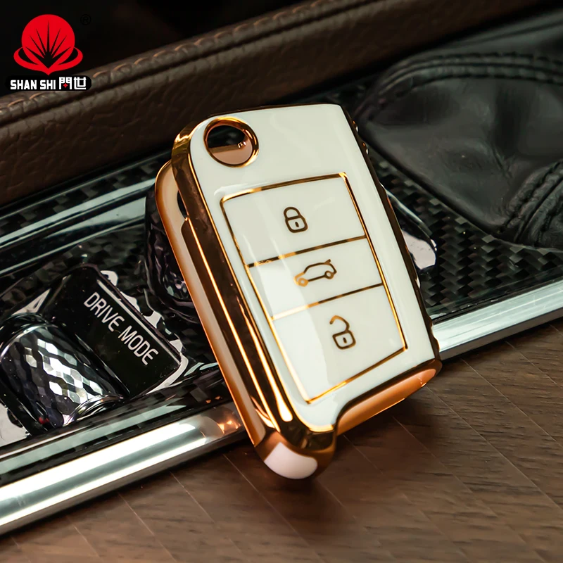

High Quality Foldable Car Key Cover Case TPU For vw Lamando/GOLF