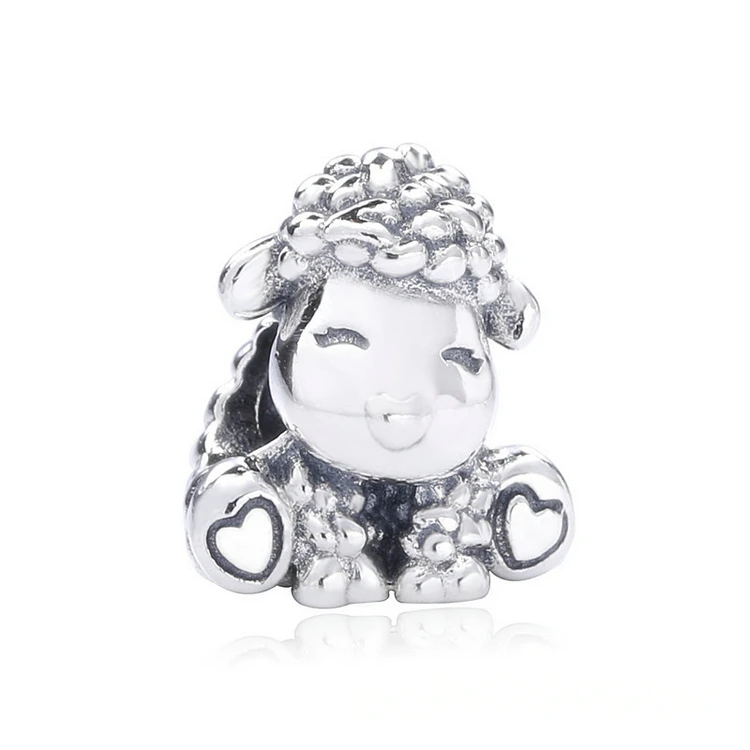 

Cute animal pendant 925 Sterling silver sheep charm pendant for diy jewelry making