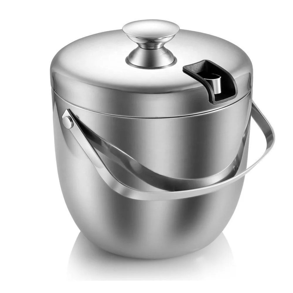 

Guangzhou champagne wine Stainless Steel Insulated Ice Bucket with lid, Sliver