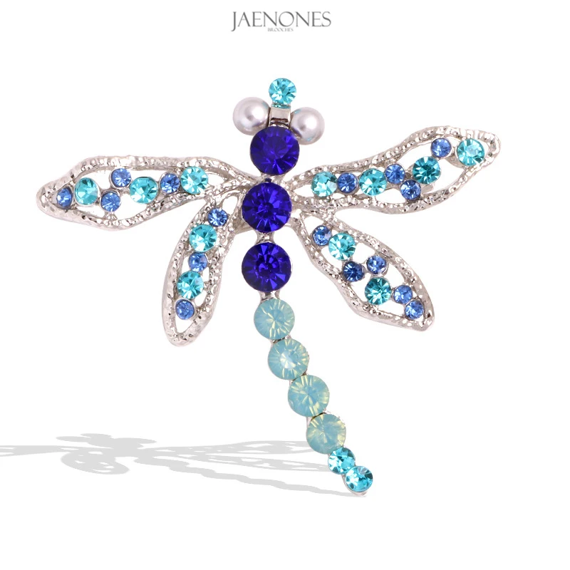 

JAENONES Wholesale Hot Sale Korean Fancy Pearl Crystal Insect Brooch Dragonfly Brooches