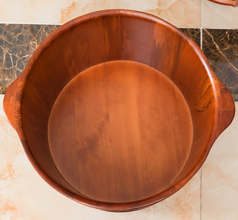 

CLEARANCE wooden foot bath spa clean washing body storage bucket basin solid beech wholesale, Natural