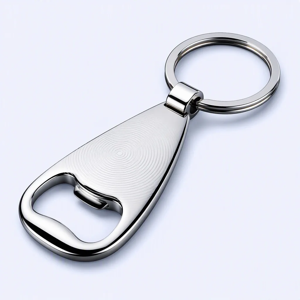 Ergonomic Teardrop Chrome Bottle Opener Keychain