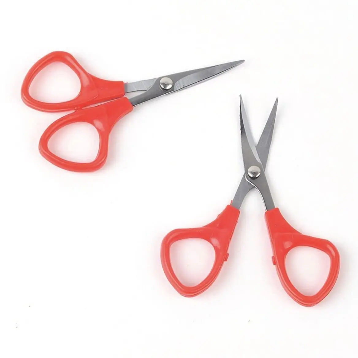 

Factory direct sale small tailor scissors red pink white color curved head tailoring scissors custom logo