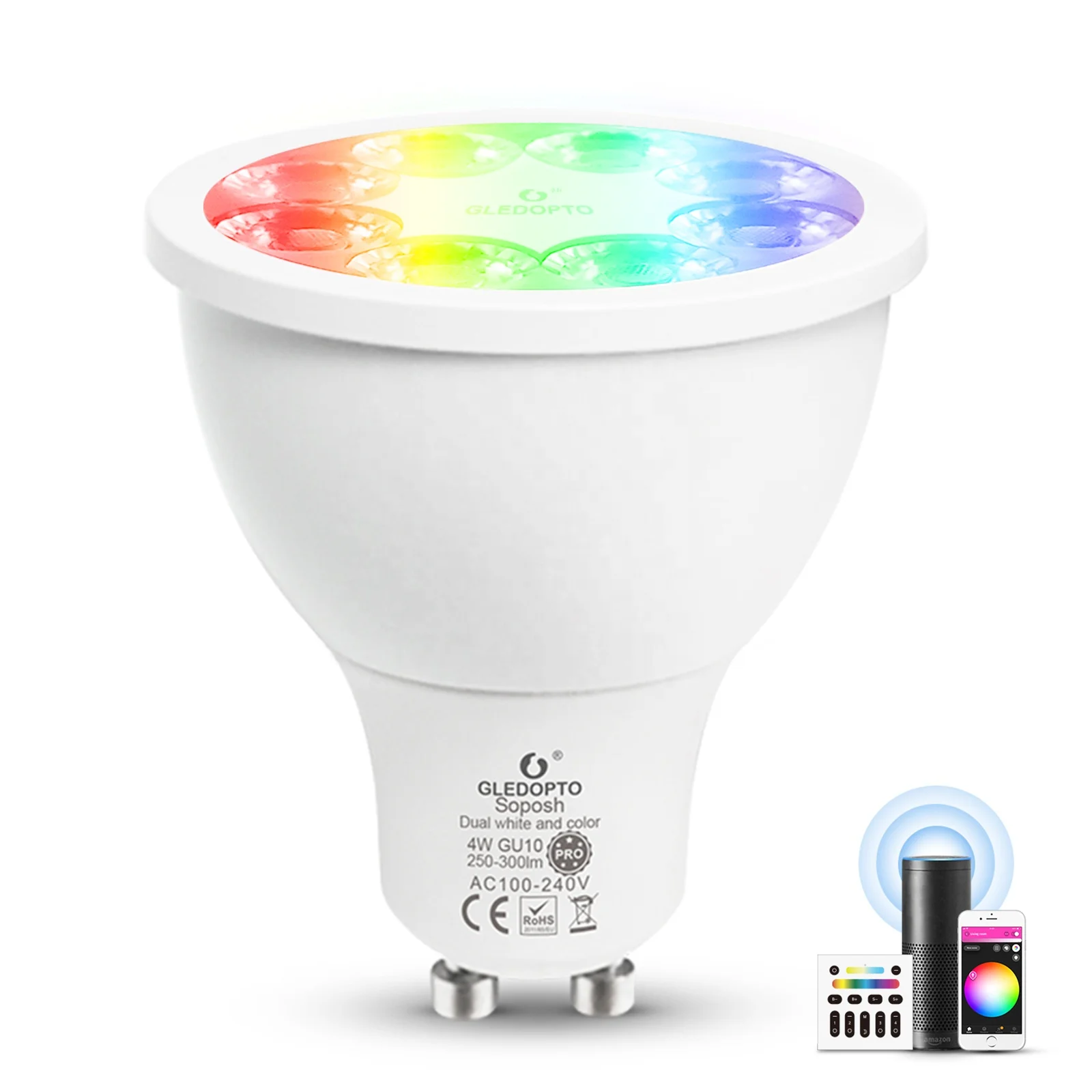 Wireless ZigBee Bulb LED Smart Bulb 4W GU10 RGB CCT Spotlight Bulb Dimmable APP Control Compatible Amazon Echo Plus SmartThings