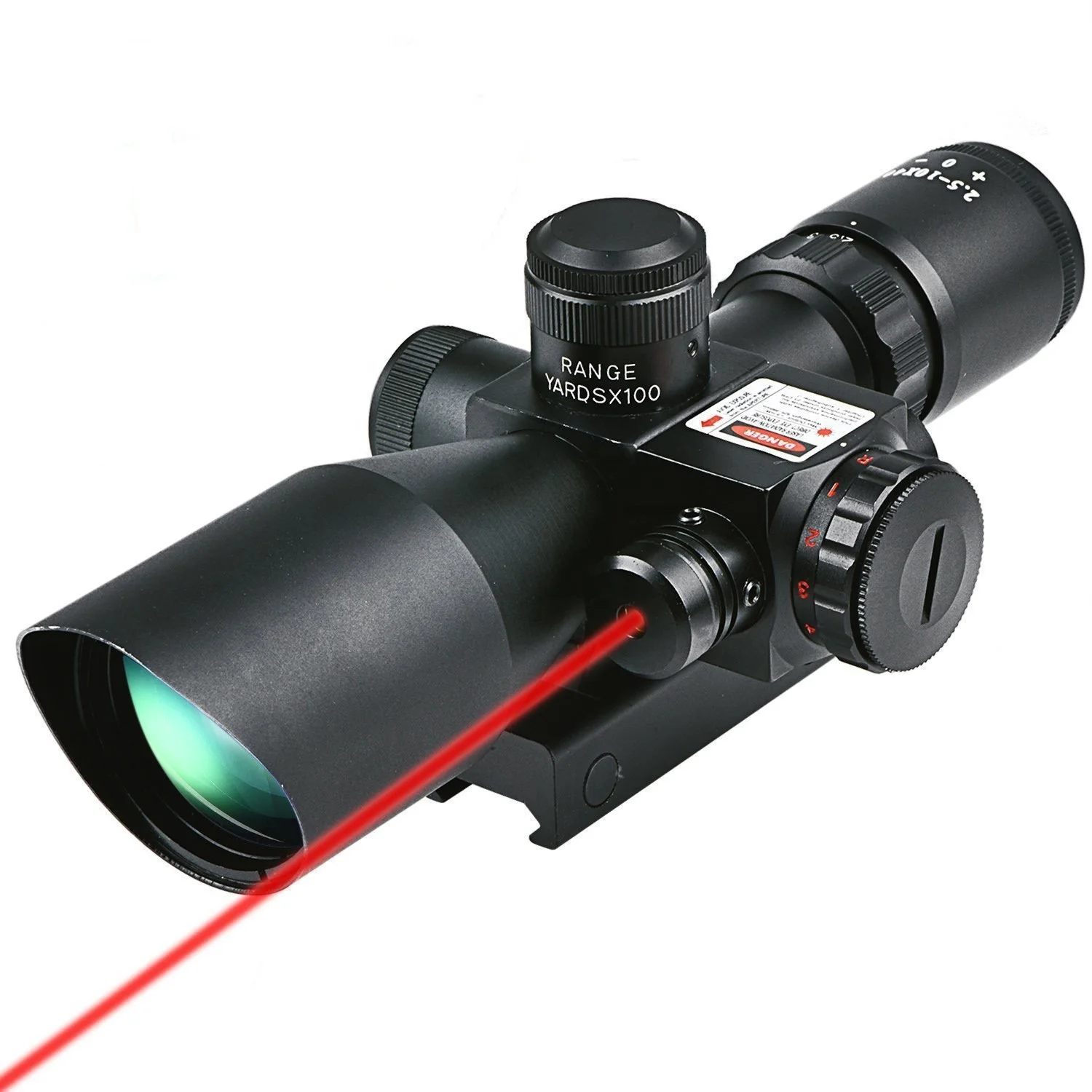 

High Quality Tactical 2.5-10x40 Outdoor Hunting Shooting Rifle Gun Optical Red Laser Bore Holographic Sight, Black