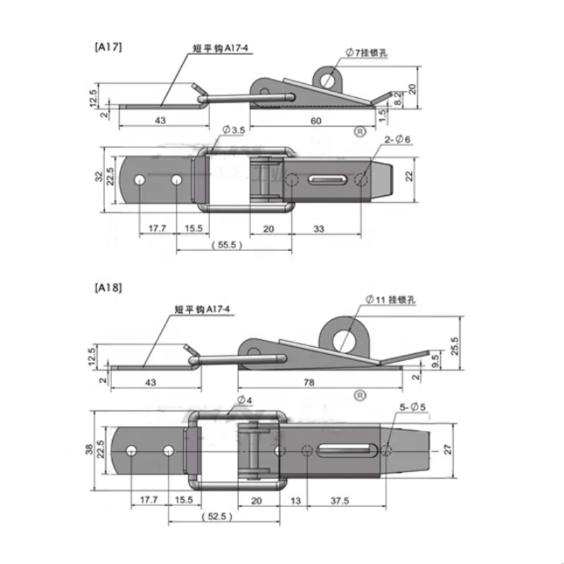 

Custom Made Zinc Plating Carbon Steel Draw Latch for Small Case Device Box Cover Tricycle Toggle Latch