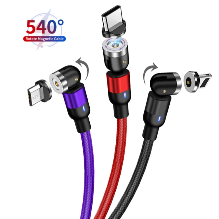 

Focuses Factory Price Wholesale Micro Type-c USB Charger LED Magnetic USB Data Cable 3 in 1 3A Magnetic USB Cable, Black, silver, red, blue , white