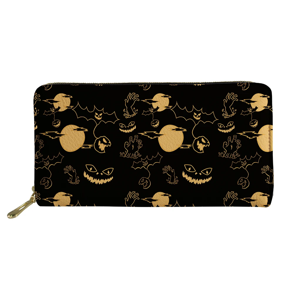 

Long Leather Wallet Halloween Pattern Print Made In China Leather Wallet Custom Cheap Price Customized Leather Wallet, Customized color