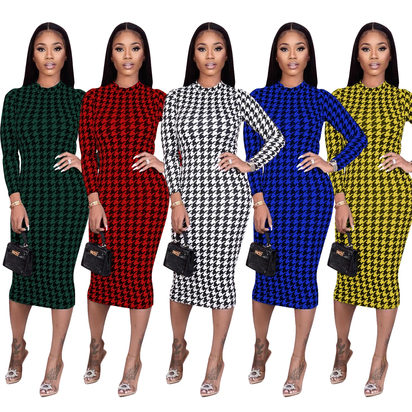 

2021 New Arrivals Ts1098 Drop Shipping Spring Warm Office Dresses Women Formal Work