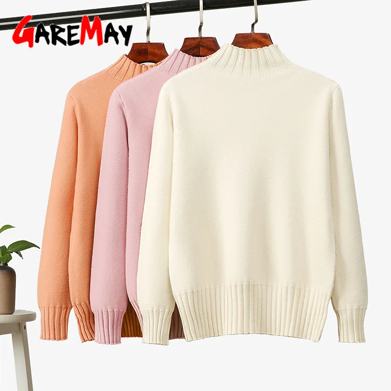 

Knitwear Sweater Female Winter 2020 New Women Pullovers and Sweaters Black Pink Knitted Warm Slim Jumper Soft Ribbed Pullover