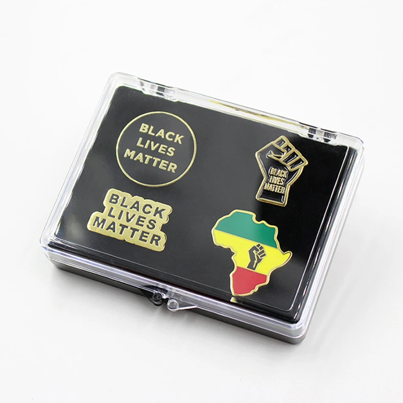 

Wholesale High Quality Lives Matter Flag Lapel Pin Transfers Badge Black Life Matters, Custom color