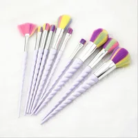 

10 pcs color hair unicorns make up brushes 3D threaded makeup brush set