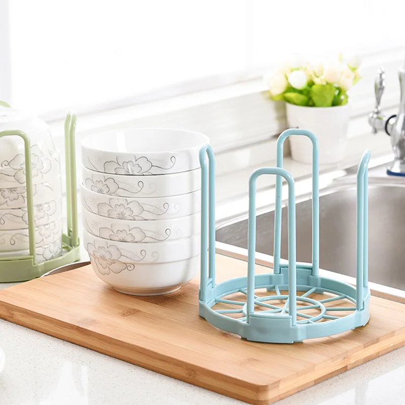 

1pcs Kitchen Organizer Bowl Holder Drain Water House Dish Storage Ra For Kitchen Storage Tool, Colors