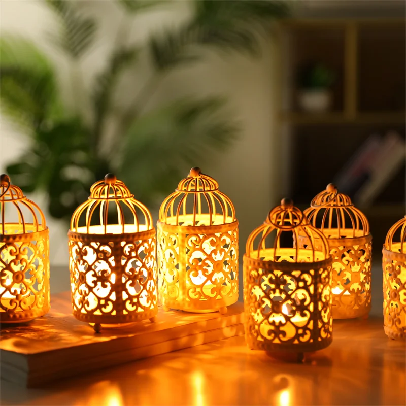 

RTS 6pcs Birdcage Metal Tealight Hanging Birdcage Lantern Vintage Decorative Centerpieces of Wedding & Party Christmas