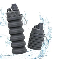 

Custom 500ML Collapsible Silicone Compressible Foldable Drinking Water Bottle Sport with Logo