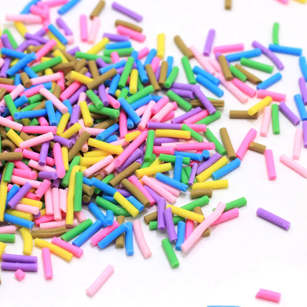 

New 500g Rainbow Polymer Clay Confetti Sprinkles Slime Supplies Accessories Craft Miniature Food Birthday Nail Art without Hole