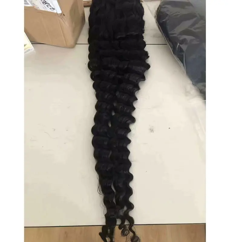 

Wholesale natural black brazilian 10a 40inches deep wave full lace human hair wigs for women