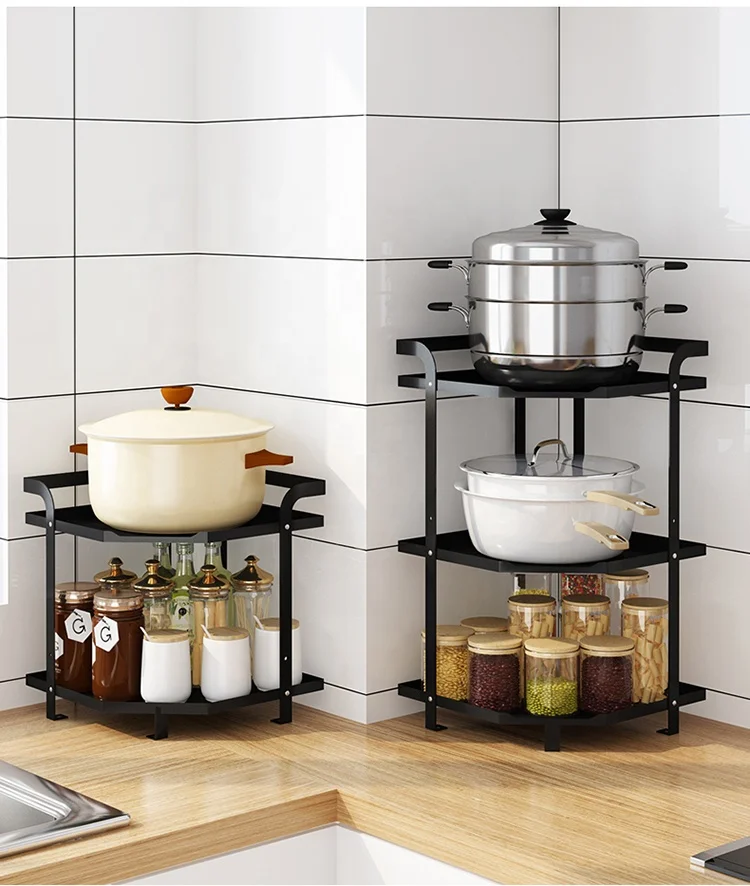 

New high-end multifunctional home corner rack kitchen pot holders set