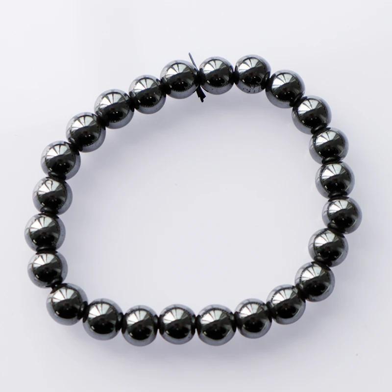 

Factory Supply Hematite Round Beads Onyx Gemstone Women Man Handmade Gemstone Bracelet Natural Feng Shui Quartz Stone Black