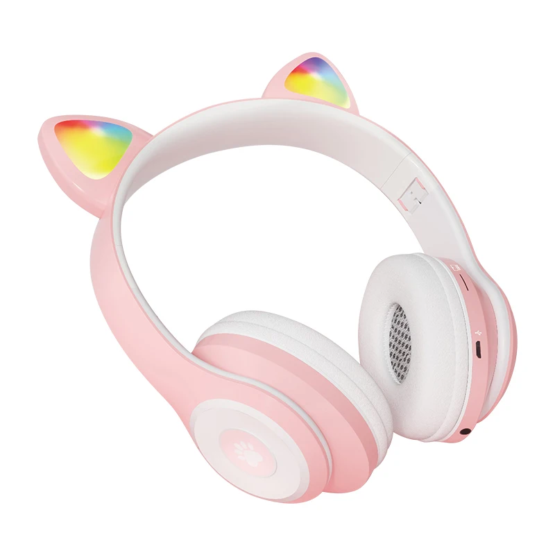 

Amazon Cute Cat Ear CT-930 LED cat Headphones BT 5.0 Headsets Stereo Music Earphone Gaming Wired earbud Speaker Headphone