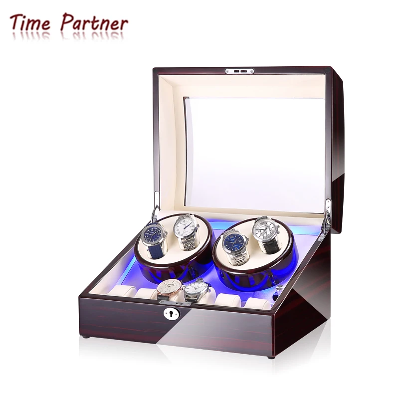 

Time partner luxury leather automatic rotation 4+6 watch winder storage case display box, Customizable
