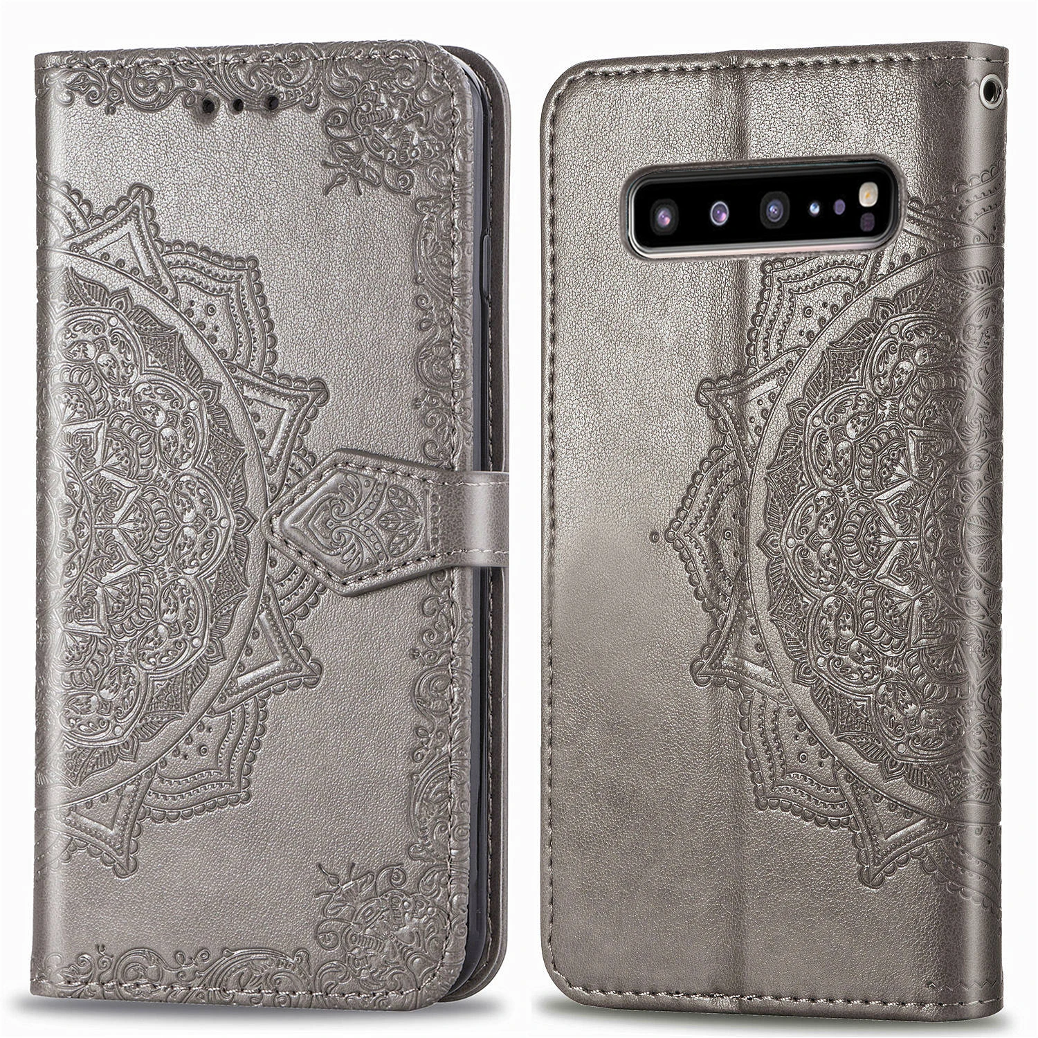 

For Samsung Galaxy S10 Plus Datura Flower Wallet Leather Case Flip Stand Phone Skin Cover Mobile Phone Case