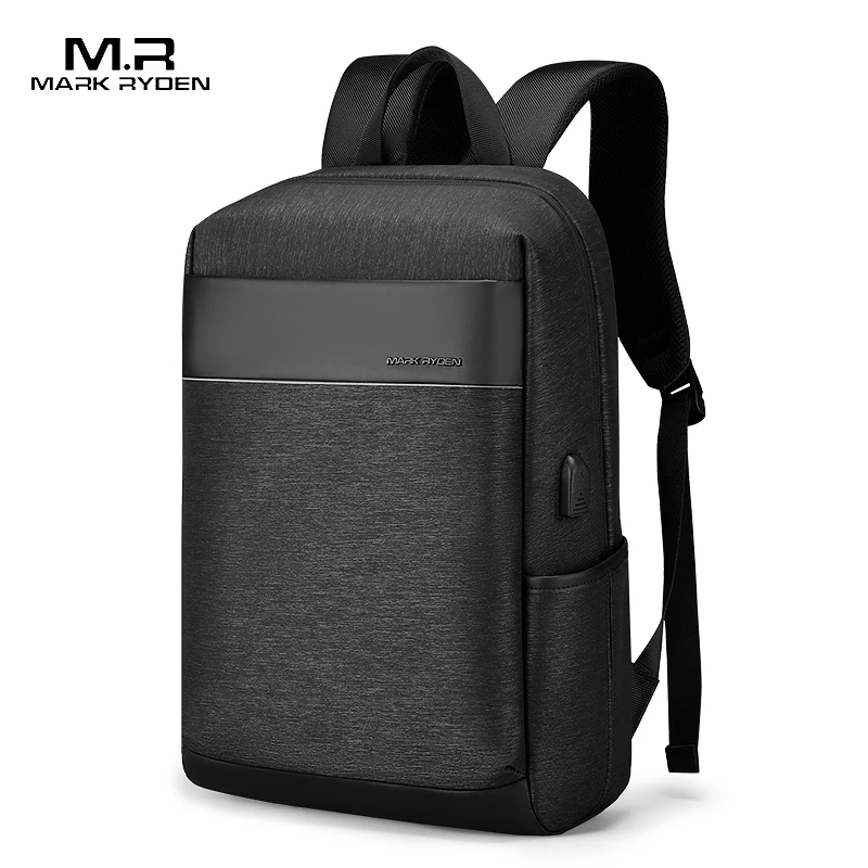 

2021 newest fashon casual large capacity men laptop bag backpack college USB charging port bags for men, Black