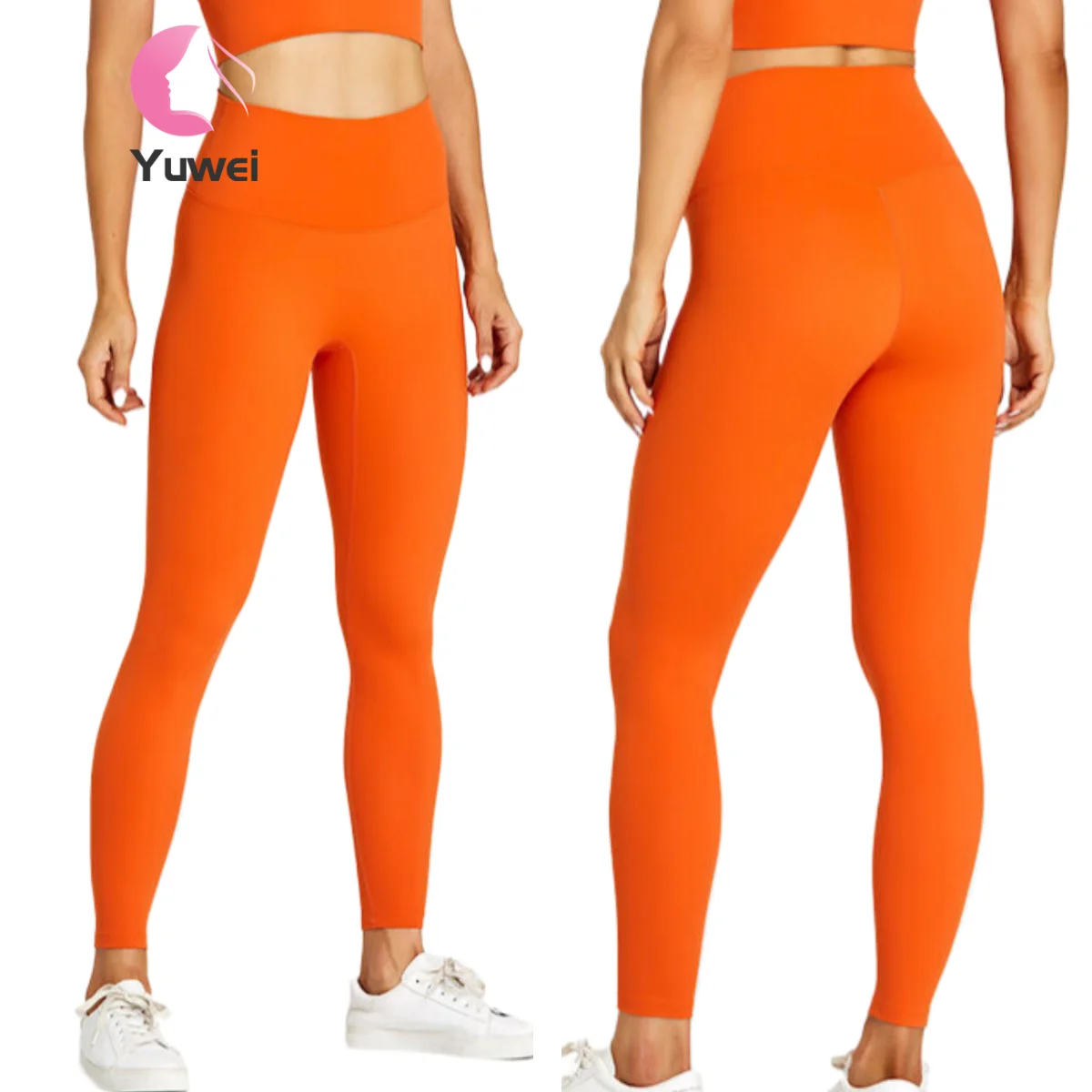 Nude High Waist Ladies Tiktok Yoga Pants Pink Butt Lifting Yoga Gym High Rise Leggings for Women Made Spandex/Nylon Solid