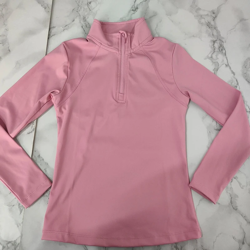 4 Colors Kids Equestrian Polo Shirts Horse Riding Long Sleeves Light Weight Quick Dry Girl's Equestrian Show Shirt