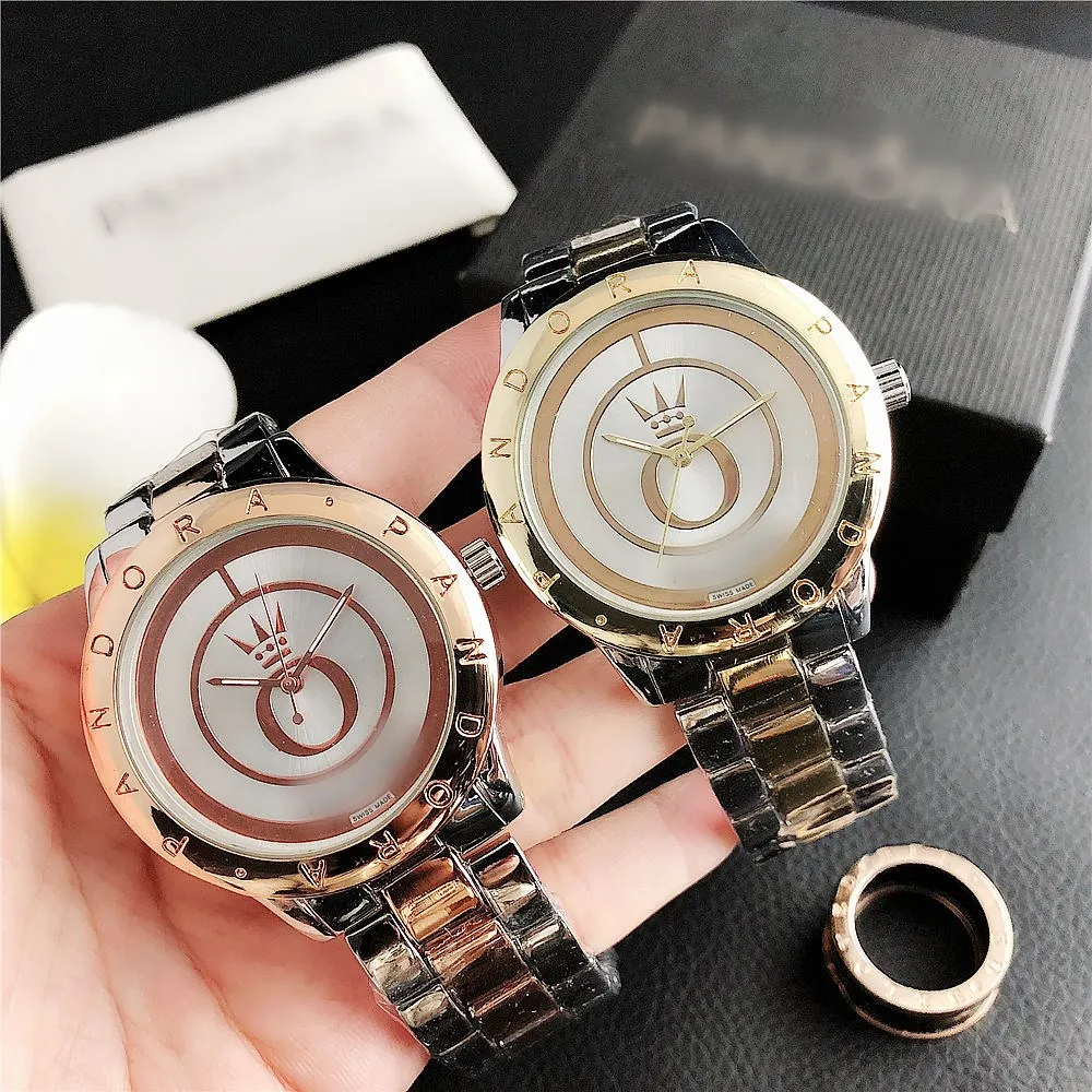 

PD 7298 new products fashion silver plated chain vogue quartz wristwatches reloj custom quality men women casual watches