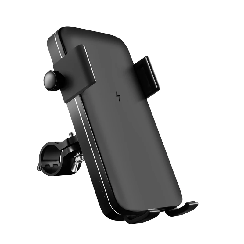 

Qi Standard Car Bike Mount Mobile Holder Wireless Car Charger with 5000mAh Power Bank, Black