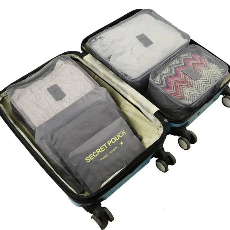 

Custom Oxford Travel Luggage Organizer 6pcs Set of Large Luggage Storage Bag