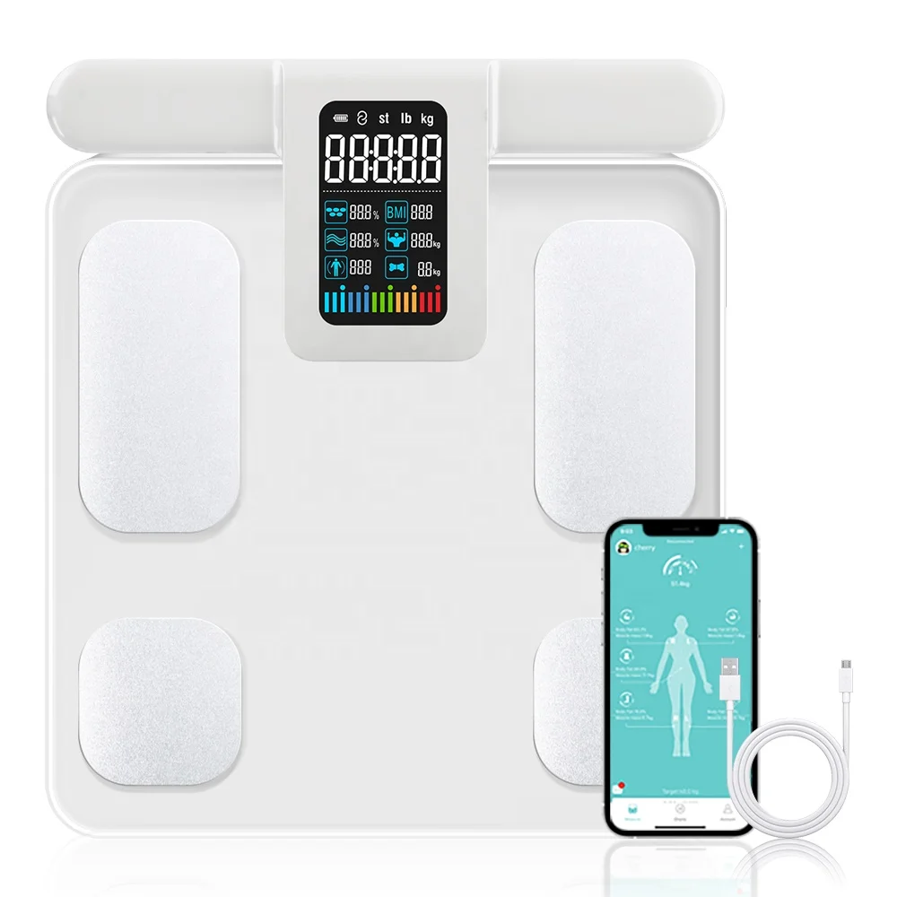 

Digital Body Fat Detection Smart Scale Bio Percentage Full Body Composition Analyzer 8 Electrodes Scale