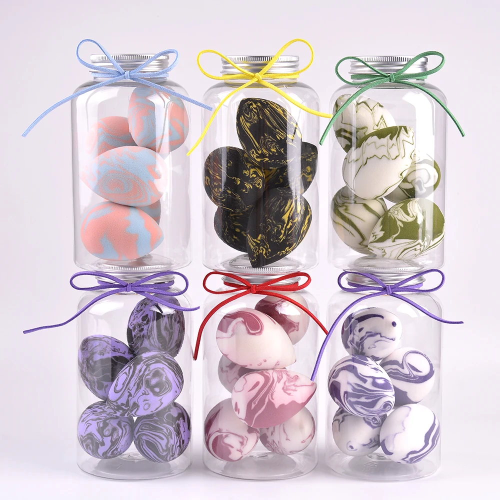 

Factory Direct Custom Logo 6pcs plastic casing Beauty egg Box packing two-color beauty sponge blender