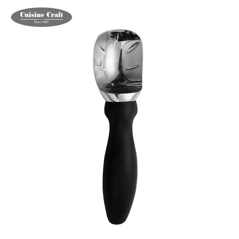 

wholesale with comfortable handle logo in bulk plastic heated ice cream scoop freezer for ice cream scoop spoon, Silver