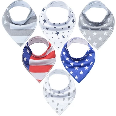 
Extra Soft Natural Cotton Baby Drool Bib for Drooling Triangle Baby Bandana Bibs 