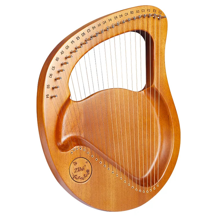 

Hot sale percussion musical instrument mahogany harp 24 string harp 24 tone portable lyre harp beginner, Wooden