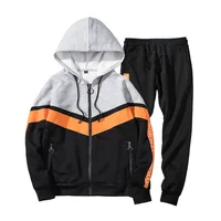 

Fitted Sweatsuit 2 Piece Hoodie and Pants Set Custom Mens Sport Hoody Jogging Tracksuits