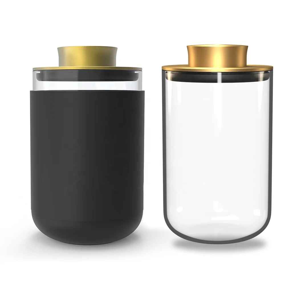 

Weed Storage Container Food Grade Packaging Bottle green Glass Jar with Alumiunum Lid Good Sealing and silicone Case Rose Gold