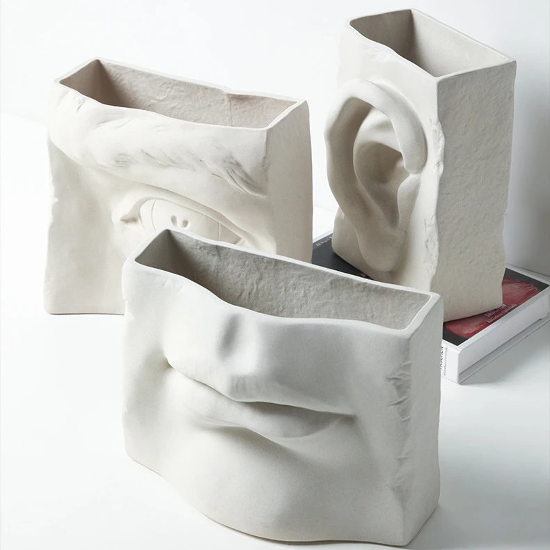 

Creative Mouth eyes ears shape vase nordic simple modern Geometric vase for centerpiece flowers