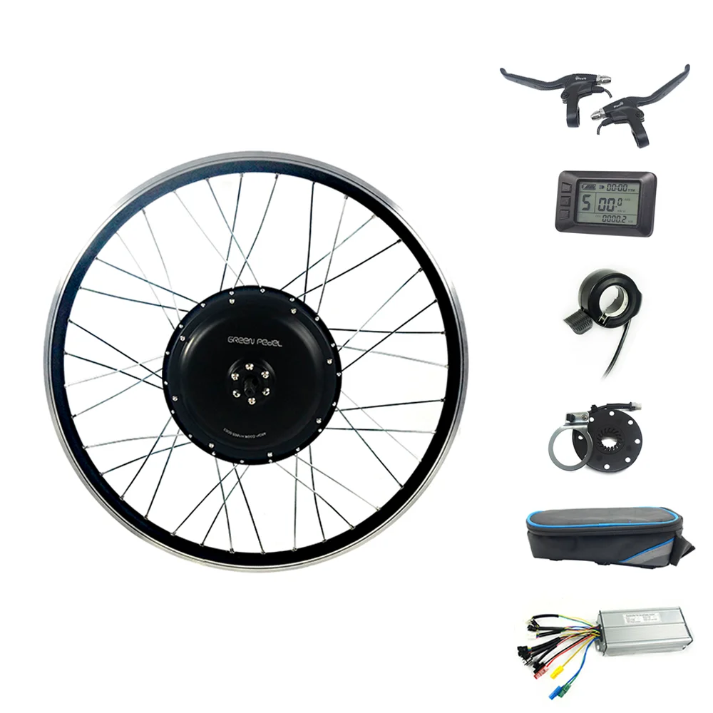 

Greenpedel 26 inch rear wheel 48v 1000w brushless geared hub motor electric bike electric bicycle conversion kit