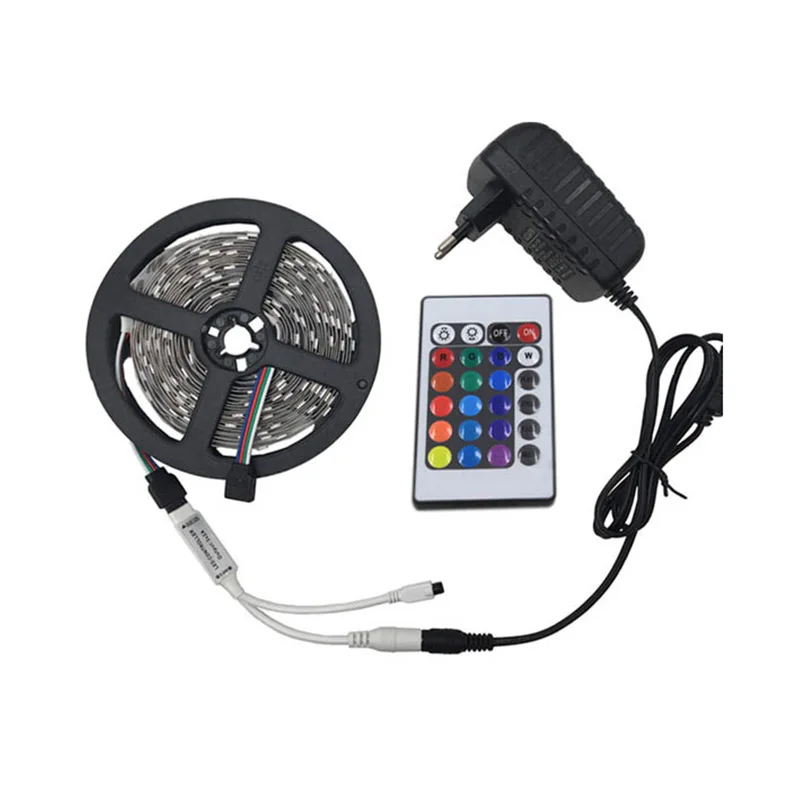 Top Quality Flexible 5m 10m 15m  DC12V RGB 2835 Led Strip For Panel Light With 24Key Controller