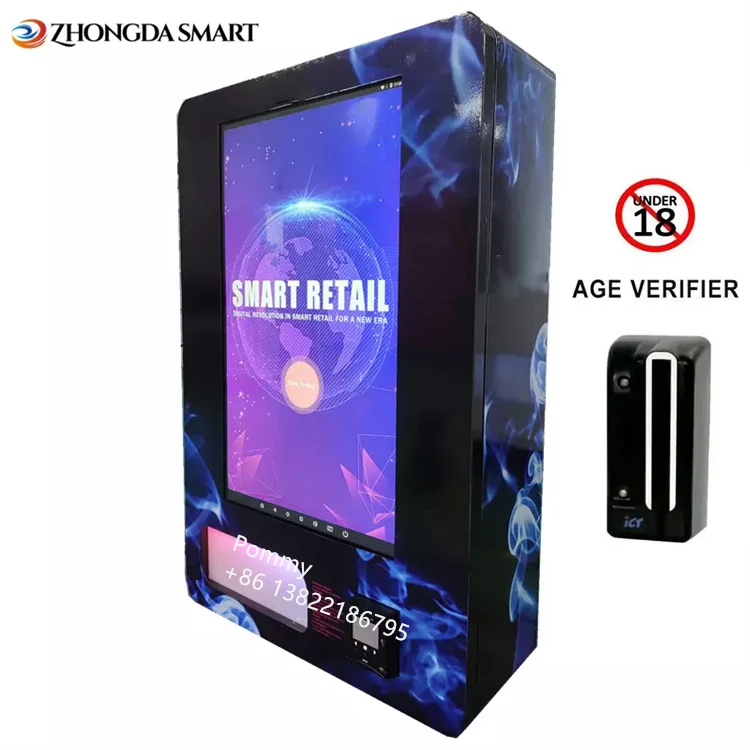

New UI digital 32" touch screen wall mounted vending machine with card cash coin payment system